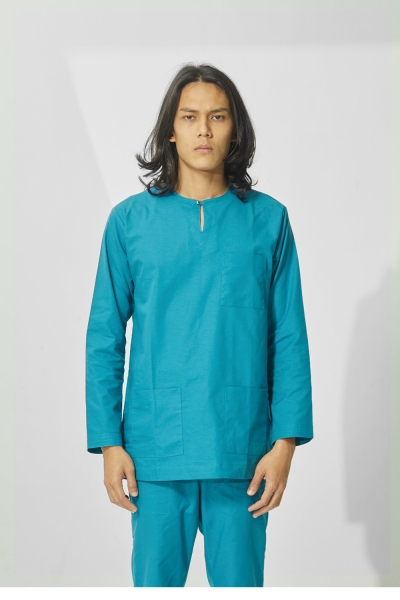 Baju Melayu Teluk Belanga Gayu, Teal Blue